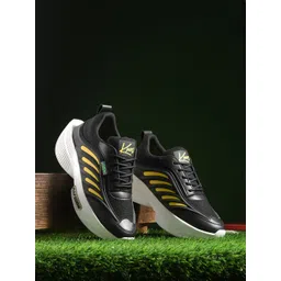 knoos Men Striped Lightweight Lace Up Mesh Sneakers