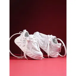 knoos Women Lace-Ups Woven Design Sneakers