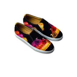 KobSook Men Printed Canvas Slip-On Sneakers