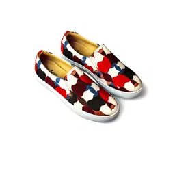 KobSook Men Printed Canvas Slip-On Sneakers