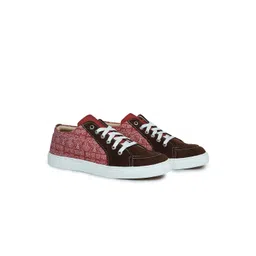 KobSook Men Woven Design Suede Sneakers