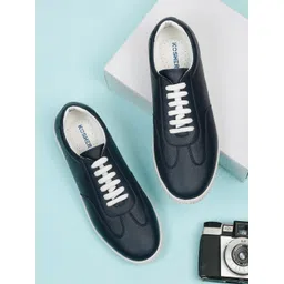Kosher Men Synthetic Leather Lace-Up Sneakers