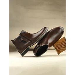 KRAASA Men Casual Block-Heel Chelsea Boots