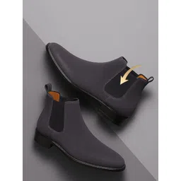 KRAASA Men Round Toe Casual Chelsea Boots