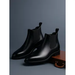 KRAASA Men Round Toe Chelsea Boots