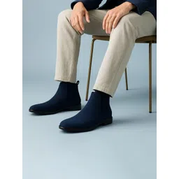 KRAASA Men Round Toe Chelsea Boots