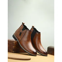 KRAASA Men Round Toe Chelsea Boots