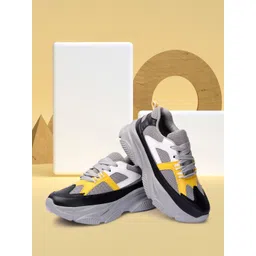 LA FASHUB Women's Grey Colourblocked Sneakers