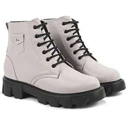 Lace-up Combat Boots Ankle Booties for Women Lightweight Chunky Platform Lug Sole Booties