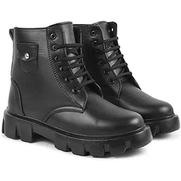 Lace-up Combat Boots Ankle Booties for Women Lightweight Chunky Platform Lug Sole Booties