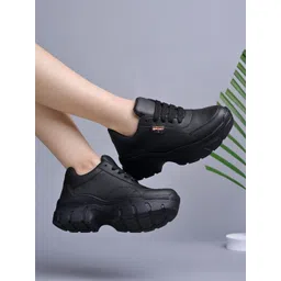 Lace-up Detail White Chunky Sneakers For Women & Girls Casuals For Women