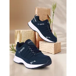 Lace up Waterproof blue shoes for running, walking, gym, trekking, hiking Running Shoes For Men