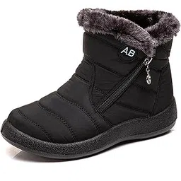 Large Size New Foreign Trade Warm Black Snow Boots Women Cross-Border Plus ffy Waterproof Cotton Shoes dle Cut Waterproof Warm Boots Children 43 bla 38