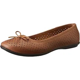 Laser DIP Beige Casual Slipon Round Toe Ballerina Shoes Flat & Low HH 0-25 MM for Women