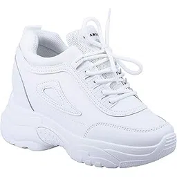 Latest Ladies Inner High Heel Sports Lace Running Shoes,Super Soft and Comfortable Sneakers