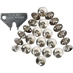 Lauris Cricket Shoe Spare Spikes Mens Full Metal Replaceable Nails | Pack of 22 Pieces Metal Tighter Key | For Cricket Shoes Shoe Replacement Nails, Silver, 8 mm