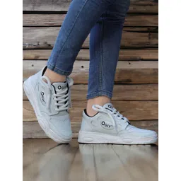 LAVISTA White Synthetic Leather Casual Shoes