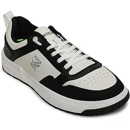 Leap7x AMAZER-10E Men's Casual Lacing Sneakers, Black, Blue and White | Suitable for Walking Travel, College, Office | Comfortable Lace-Up Casual Shoes | Lightweight Stylish Fashion Footwear