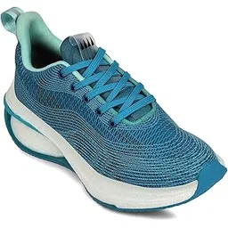 Leap7x Armenia-3 Lacing Sports Running Shoes for Women - Teal Blue | Comfortable and Durable - Suitable for Lace-Ups Gym, Walking, Jogging and Outdoor Shoes for Ladies - Cushioned Footbed