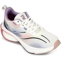 Leap7x Armenia Lacing Sports Running Shoes for Women - Purple & Peach | Comfortable and Durable - Suitable for Lace-Ups Gym, Walking, Jogging and Outdoor Shoes for Ladies - Cushioned Footbed