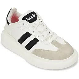 Leap7x BELEXI-1E Womens Casual Lacing Sneakers - White & Purple | Suitable for Travel, College, Office | Comfortable Lace-Up Casual Shoes | Lightweight Stylish Fashion Footwear for Ladies