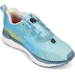 Leap7x CHELSY-3 Lacing Sports Running Shoes for Women - Grey & Sky Blue | Comfortable and Durable - Suitable for Lace-Ups Gym, Walking, Jogging and Outdoor Shoes for Ladies - Cushioned Footbed