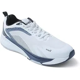 Leap7x EVELSTER-E Men Sports Running Shoes - Black & White | Comfortable and Durable Lace-Up Closure - Suitable for Lacing Walking, Gym, Jogging and Outdoor Shoes for Man - Cushioned Footbed