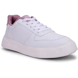 Leap7x FEMINA-01 Lacing Sneakers for Women - Black and Purple | Suitable for Walking Travel, College, Office | Comfortable Lace-Up Ladies Casual Shoes | Lightweight Stylish Fashion Footwear