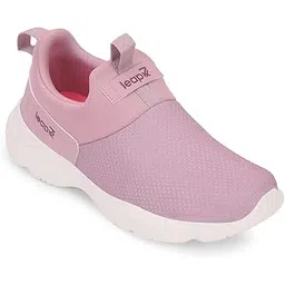 Leap7x JIMNY-61E Non-Lacing Sports Walking Shoes for Women - Black & Purple | Comfortable and Durable - Suitable for Slip-On Gym, Jogging and Outdoor Shoes for Ladies - Cushioned Footbed