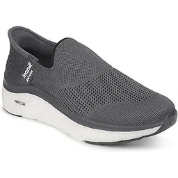 Leap7x NITRUN-13 Men Sports Walking Shoes - Navy Blue & Dark Grey | Comfortable and Durable Non-Lacing Closure - Suitable for Running, Gym, Jogging and Outdoor Shoes for Man