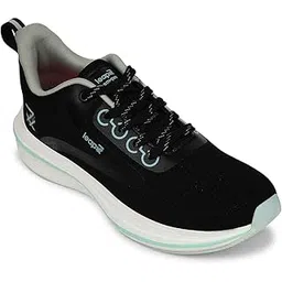 Leap7x Rosy-1 Lacing Sports Running Shoes for Women - Black | Comfortable and Durable - Suitable for Lace-Ups Gym, Walking, Jogging and Outdoor Shoes - Lightweight & Cushioned Footbed