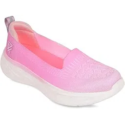 Leap7x SLIPIN-24E Non Lacing Sports Walking Shoes for Women - Purple & Pink | Comfortable & Durable - Suitable for Slip-On Gym, Running, Jogging & Outdoor Shoes for Ladies - Cushioned Footbed