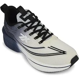 Leap7x XLM-03 Lacing Sports Running Shoes For Men - Light Grey | Comfortable and Durable Lace-Up Closure - Suitable for Lacing Walking, Gym, Jogging,Outdoor Shoes For Gents - Cushioned Footbed