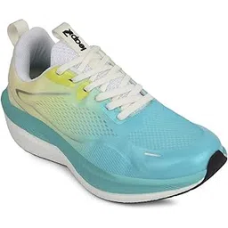 Leap7x XLM-06 Lacing Sports Running Shoes for Men - Sea Green & Light Grey | Comfortable and Durable | Suitable for Lace-Up Gym, Walking, Jogging & Outdoor Shoes for Gents | Cushioned Footbed