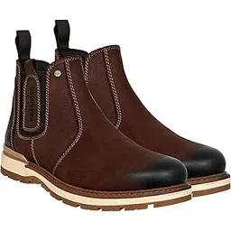 Leather Round Toe Mid Top Chelsea Boots