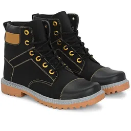 Leather Solid Tough Heavy Duty High Ankle Length Mens Casual Long Boots For Men