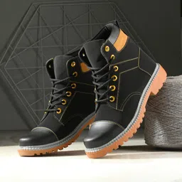 Leather Solid Tough Heavy Duty High Ankle Length Mens Casual Long Boots For Men Boots For Men