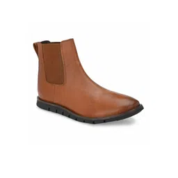 LEGWORK Men Textured Round Toe Chelsea Boots