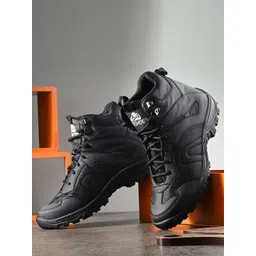 Leo's Fitness Shoes Men Mid Top Platform-Heel Hiking Boots