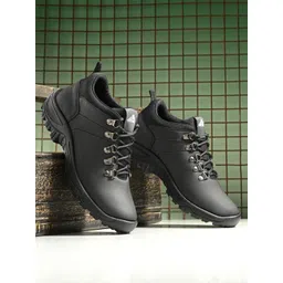 Leo's Fitness Shoes Men Mid Top Platform-Heel Hiking Boots