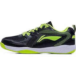 Li-Ning Ultra IV Non-Marking Cushion Badminton Shoe (Black, Lime, 4 UK, Unisex)