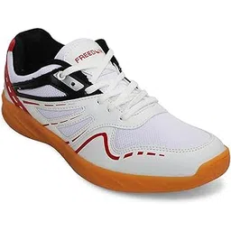 Liberty Freedom ASPIRE-1E Sports Lacing Non-Marking Badminton & Paddle/Pickle Ball Shoes for Men - Sky Blue & White - Lightweight & Comfortable | Suitable for Table Tennis, Squash and All Indoor Court