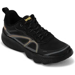 Liberty Leap7x WATSON-1E Men Sports Lacing Running Shoes - Black & Navy Blue | Comfortable and Durable - Lace-Up Closure | Suitable for Walking, Gym, Jogging Shoes for Man - Cushioned Footbed