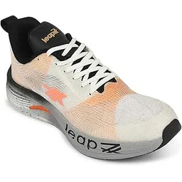 Liberty Leap7x XLM-08 Lacing Sports Running Shoes for Men - White | Comfortable and Durable Lace-Up Closure - Suitable for Lacing Walking, Gym, Jogging, Outdoor Shoes for Gents - Cushioned Footbed