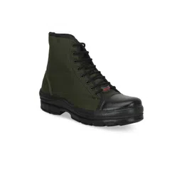 Liberty Men Green High-Top Flat Boots