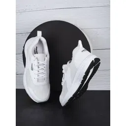 Liberty Men White Mesh Running Non-Marking Shoes