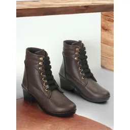 . Lifestyle Co. Brown Women Mid-Top Regular Boots Boots For Women