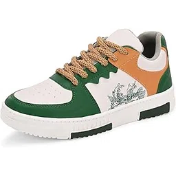 Ligero Men's TARZAN-04 Korean Free Style GEN Z Sneakers | Casual Sneaker | Synthetic Upper | Lightweight | Comfortable Lace Up Mid Top Sneaker Shoes for Men & Boys Green