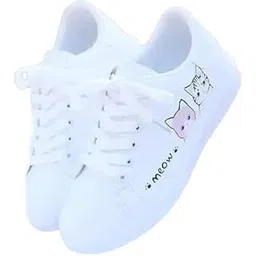 Lightweight Breathable Sports Sneakers for Women_Meow White