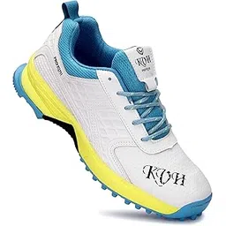Lightweight Cricket Shoes for Men Rubber Spikes, Water-Resistant Footwear for Outdoor and Field Sports with All Round Performance PKC017